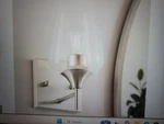 Merra 1-LIGHT Brushed Nickel Wall Sconce Vanity With Glass Shade. Fixed Price $18.29.