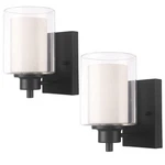 2 Pack Bath Vanity Fixtures 1-LIGHT, Indoor Black Wall With Dual .... Fixed Price $51.52.