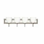 Case Of Sunset LIGHTING-F3624-53-FOUR Round Bath Vanity Satin Nickel. Fixed Price $104.65.