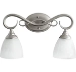 Quorum 5108-2-64 Powell 18.75" 2-LIGHT Bath Vanity In Classic Nickel. Fixed Price $81.00.