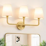 Mokatng Bathroom Fixtures, 3-LIGHT Brushed Gold Vanity Lights,. Fixed Price $56.77.