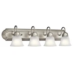Kichler 4 Light Bath, Brushed Nickel - 5338NIS. Fixed Price $99.97.