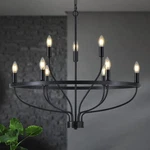 Industrial 30" Chandelier Vintage 9-LIGHTS Farmhouse Candle Style Black.... Fixed Price $165.22.
