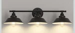 Farmhouse Rustic Vintage 3-LIGHTS Vanity Wall Sconce Lighting, Metal Matte Black. Fixed Price $47.95.