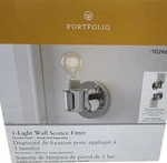New Portfolio Wall Sconce Light Lamp Fixture Chrome Glass 1026681 Mount (F6. Fixed Price $6.60.