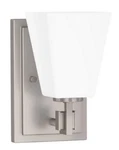 Park Harbor Hoxton 1-LIGHT 5" Wide Bathroom Frosted Glass Sconce Brushed Nickel. Fixed Price $98.78.