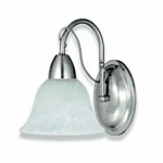 Globe Candice Wall Sconce, Brushed Steel With Alabaster. Fixed Price $24.50.