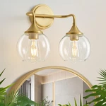 Gednbo Gold Bathroom Vanity Clear Glass Shade, E26 Base, 2-LIGHT 14 Inch. Fixed Price $59.02.