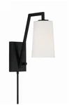 Crystorama Avon 12 1/4" Matte Black Hardwire Plug-in Wall Lamp. Fixed Price $158.40.