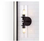 Jonathan Jules 16.5IN 2-LIGHT Oil Rubbed Bronze Led Vanity Seeded Glass Farmho. Fixed Price $26.18.