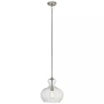 Kichler Riviera 8.75 Wide Brushed Nickel Pendant Light Clear Ribbed Glass 1900N. Fixed Price $57.98.