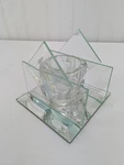 Vintage Mirrored Glass Votive Candle Holder 3.5" Art Home Decor Gallery. Fixed Price $22.49.