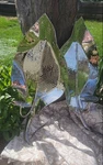 Stainless Steel Leaf Wall Sconce W/ Hammered Design - Silver Roche River Decor. Fixed Price $40.00.
