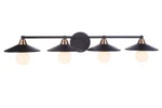 Isaac 4-LIGHT Bathroom Vanity Flat Black With Satin Brass. Fixed Price $90.36.