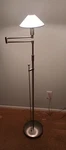 Holtkotter Swing-arm Floor Lamp 9434 Satin Nickel 100W Osram Halogen Alabaster. Fixed Price $695.00.
