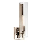 Kichler Jemsa 14" Light Wall Sconce, Polished Nickel/clear Fluted - 55165PN. Fixed Price $174.99.