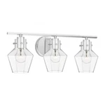 Quoizel Eben Vanity Light 3 Chrome 24" Hex Glass Shades Mounted. Fixed Price $59.93.