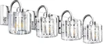 Valytime 4-LIGHT Crystal Bathroom Vanity W/ Chrome Finish E26 Over Mirror. Fixed Price $77.99.