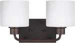 Seagull Canfield Transitional Two-light Wall/bath Fixture Bronze Finish. Fixed Price $144.99.