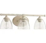 Quorum 5150-3-70 Brooks 21" 3-LIGHT Clear Seeded Bath Vanity In Persian White. Fixed Price $148.00.