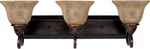Mediterranean Style 3-LIGHT Bath Vanity 26" Wide, 8.5" High. Fixed Price $429.99.