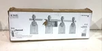 Home Decorators Knollwood 4-LIGHT Brushed Nickel Vanity With Clear Glass. Fixed Price $69.99.