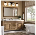 Morauroral 32" 4LIGHT Matte Black Gold Bathroom Vanity Frosted Globe Shade. Fixed Price $59.90.