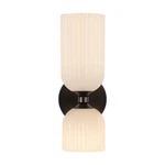 Alora Mood Nelly 12 In. 2-LIGHT 40-WATT Matte Black/glossy Ribbed Vanity. Fixed Price $124.99.