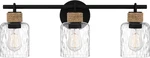 Coastal 24" 3-LIGHT Vanity In Matte Black With Clear Water Glass. Fixed Price $294.99.
