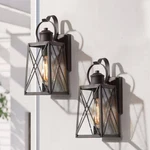 Craftsman Modern Rustic Bronze 1-LIGHT Outdoor Wall Sconce With Clear Seeded Gla. Fixed Price $194.99.