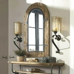 2 Joselyn Candle Wall Sconces Aged Bronze Hand Forged 30"H Uttermost 19150. Fixed Price $465.60.