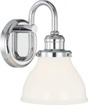 Capital Lighting 8301CH-128 Baxter Milk Glass Wall Sconce, 10" 7" W, Chrome. Fixed Price $39.00.