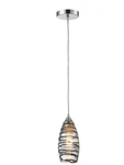Elk Twister 1-LIGHT Mini Pendant Chrome, Sculpted Glass 31338/1. Fixed Price $89.00.