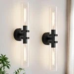 Indoi Wall Sconces Set Of Two, Hardwired Matte Black Bathroom Light. Fixed Price $59.50.