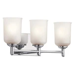 Kichler Shailene 21 In. 3-LIGHT Chrome Vanity W/ Satin Etched Glass. Fixed Price $64.95.