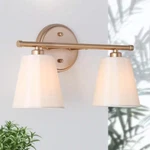 Uolfin Modern Gold Bathroom Vanity Light Sconce With Fabric Shades. Fixed Price $79.95.