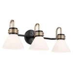 Kichler Farum 26" 3 Light Vanity, Black/champagne Bronze/opal Glass - 55155BK. Fixed Price $344.99.