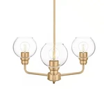 Hampton Bay Florabelle 3-LIGHT Chandelier Antique Gold Clear Globe Glass. Fixed Price $88.88.