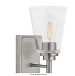 Hampton Bay Wakefield 5.25 In. 1-LIGHT Brushed Nickel Modern Wall Sconce With Cl. Fixed Price $9.99.