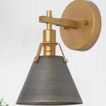Lnc 6 In. Modern Brushed Vintage Gold Bell Wall Sconce 1-LIGHT Gray & Brass. Fixed Price $38.99.