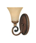 Burnished Walnut And Navajo Dust Glass Wall Sconce Orig $117. Fixed Price $47.99.