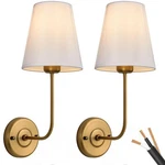 Passica Decor Hardwired Wall Sconces Set Of 2 Pack Antique Brass Vintage Indu.... Fixed Price $112.92.