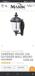 Maxim 55422 Bronze Carriage House 16" Led Wall Sconce. Fixed Price $120.00.