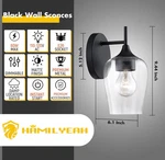 Hamilyeah Black Wall Sconces Set Of Two (2) Lighting Hardwired - Excellent. Fixed Price $29.99.