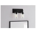 Hampton Bay DSHD19574V1 Regan 12.75 In 2-LIGHT Matte Black Bathroom Vanity. Fixed Price $55.00.