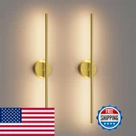 Coinmit 28IN Gold Wall Set Of Twomodern Hardwired Bathroom. Fixed Price $187.76.