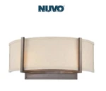 Nuvo Lighting Gemini 2 Wall Sconce W/ Khaki Fabric Shade 60-4854 New!. Fixed Price $95.00.