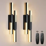 Benkut Modern Led Vanity Lights Set Of 2, Black Wall Sconce With Remote Contr.... Fixed Price $129.54.