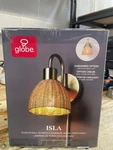 Isla 1-LIGHT Brass Plug-in Or Hardwire Wall Sconce. Fixed Price $30.99.