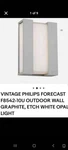 Vintage Philips Forecast F8542-10U Outdoor Wall Graphite, Etch White Opal Light. Fixed Price $300.00.